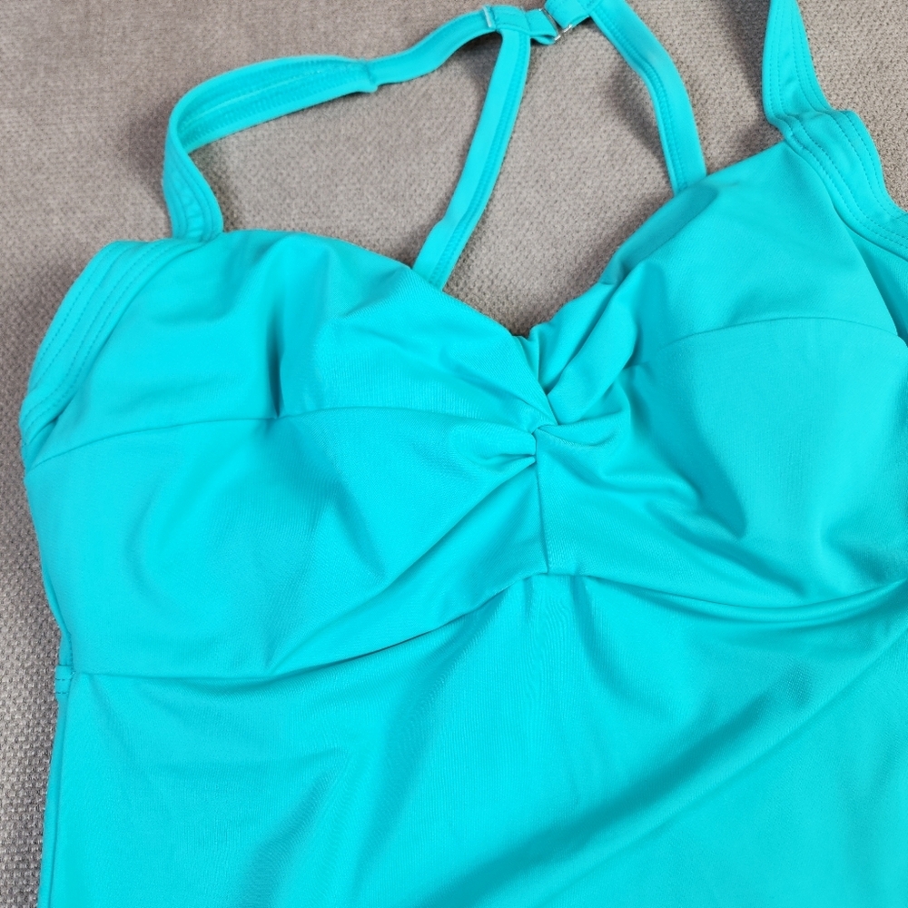 NWT Title Nine Blue Green Tankini Top Underwire Size 32DD - Picture 12 of 15